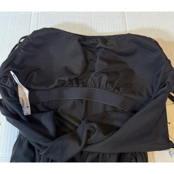 NWT Halara Size Large Pocket Harem Casual Jumpsuit-Easy Peezy Black Double Strap - Picture 8 of 13